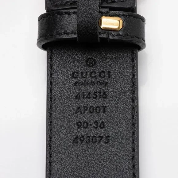 Gucci Leather GG Marmont Slim Belt - Size 36 / 90 - Picture 3 of 4